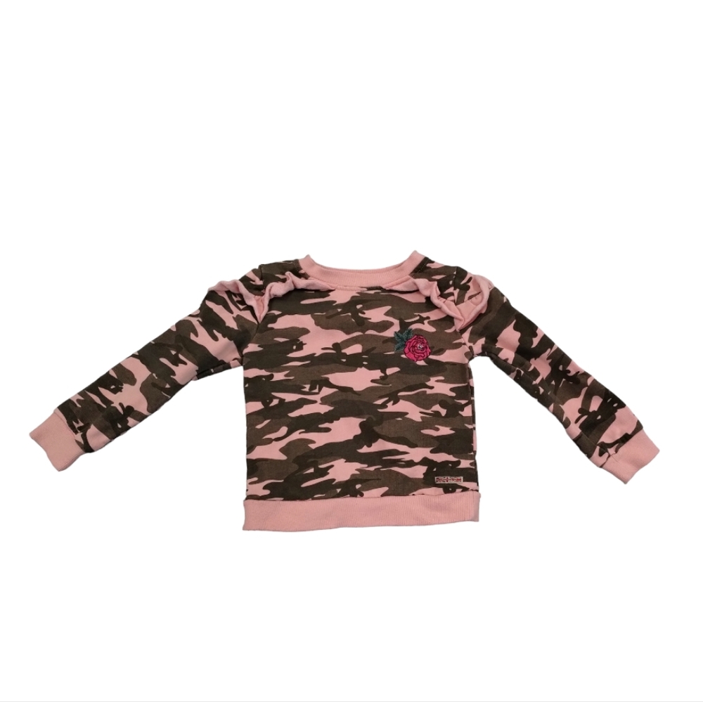 Hudson Camouflage Rose Ruffle Sweatshirt Size 4T - Picture 1 of 12